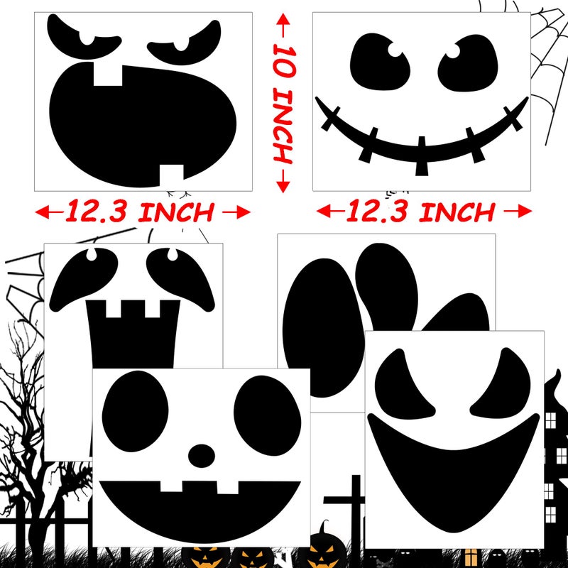 Ahuimeius 6 Pack Halloween Ghost Eyes for Crafts Decor Kit - Large Spooky Ghost Face Decals Stickers Adhesive Felt for Indoor Halloween Decorations  DIY Cute Spooky Face Costume Decor - Image 3